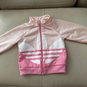 Adidas Light Pink and White Zip-Up Jacket infant girl